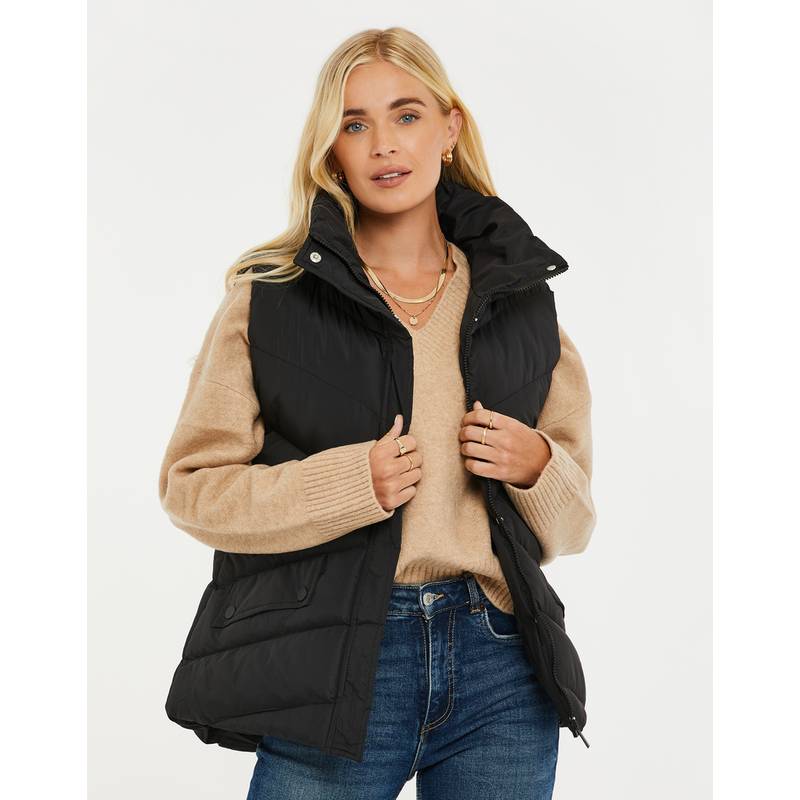 Threadbare THB Ladies Hazzi Quilted Gilet Steppweste Damen