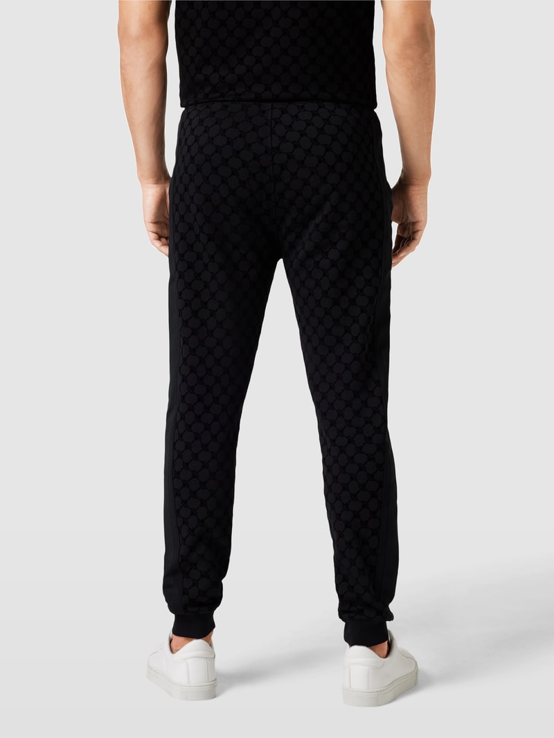 Sweatpants mit Allover-Label-Print in schwarz