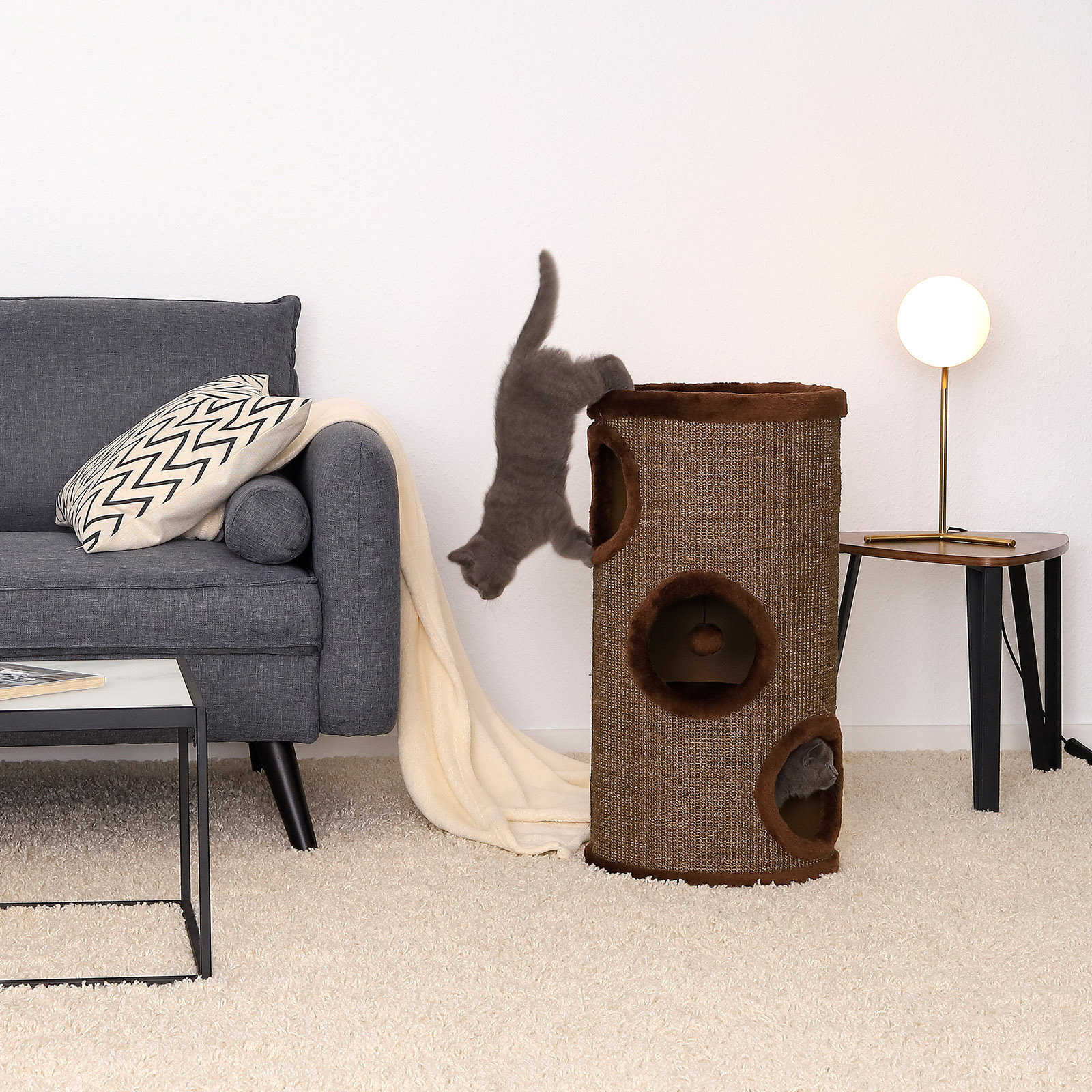 Lionto Kratztonnen Lionto 70cm Kratztonne mit Sisal braun