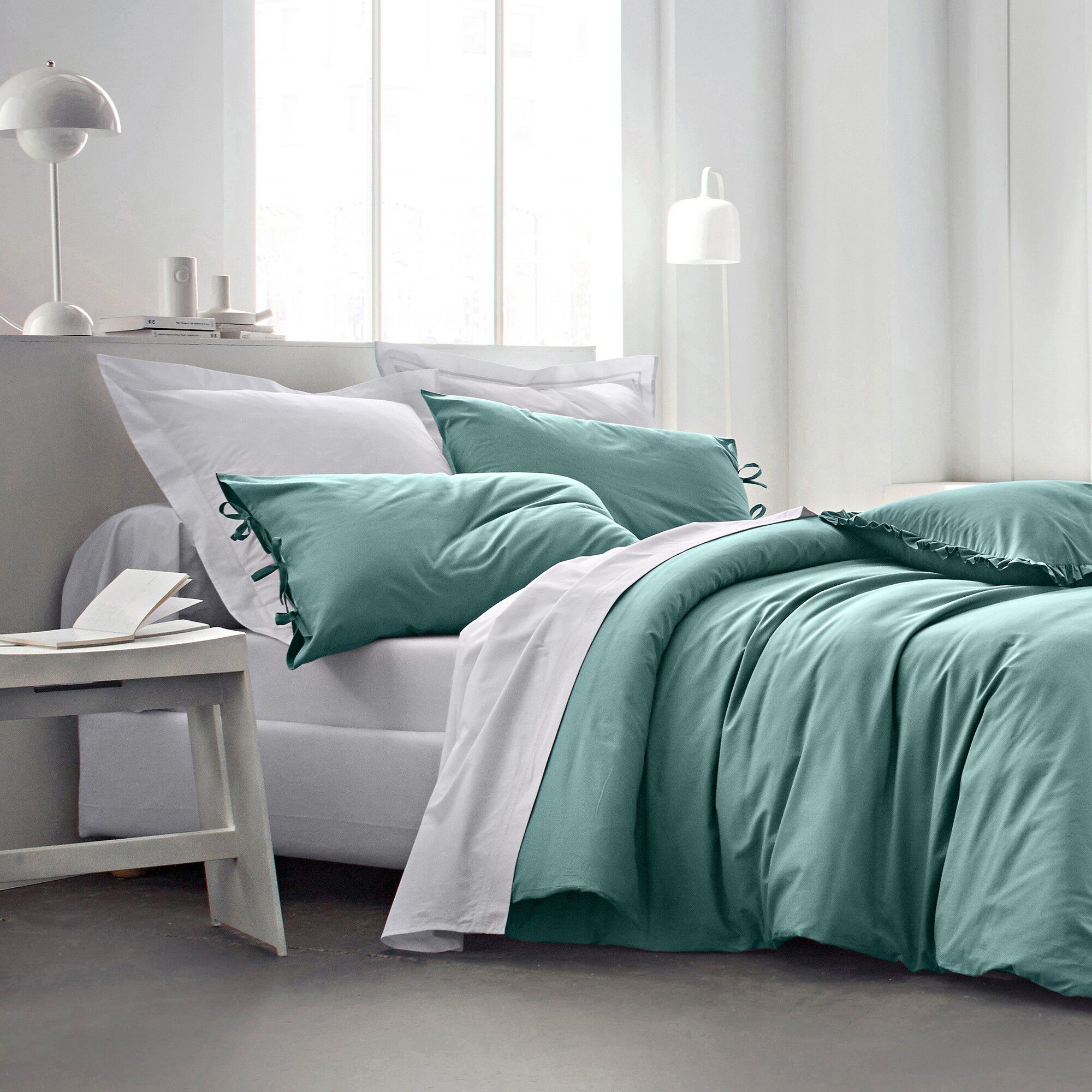 Drap-housse uni percale bonnets 40 cm