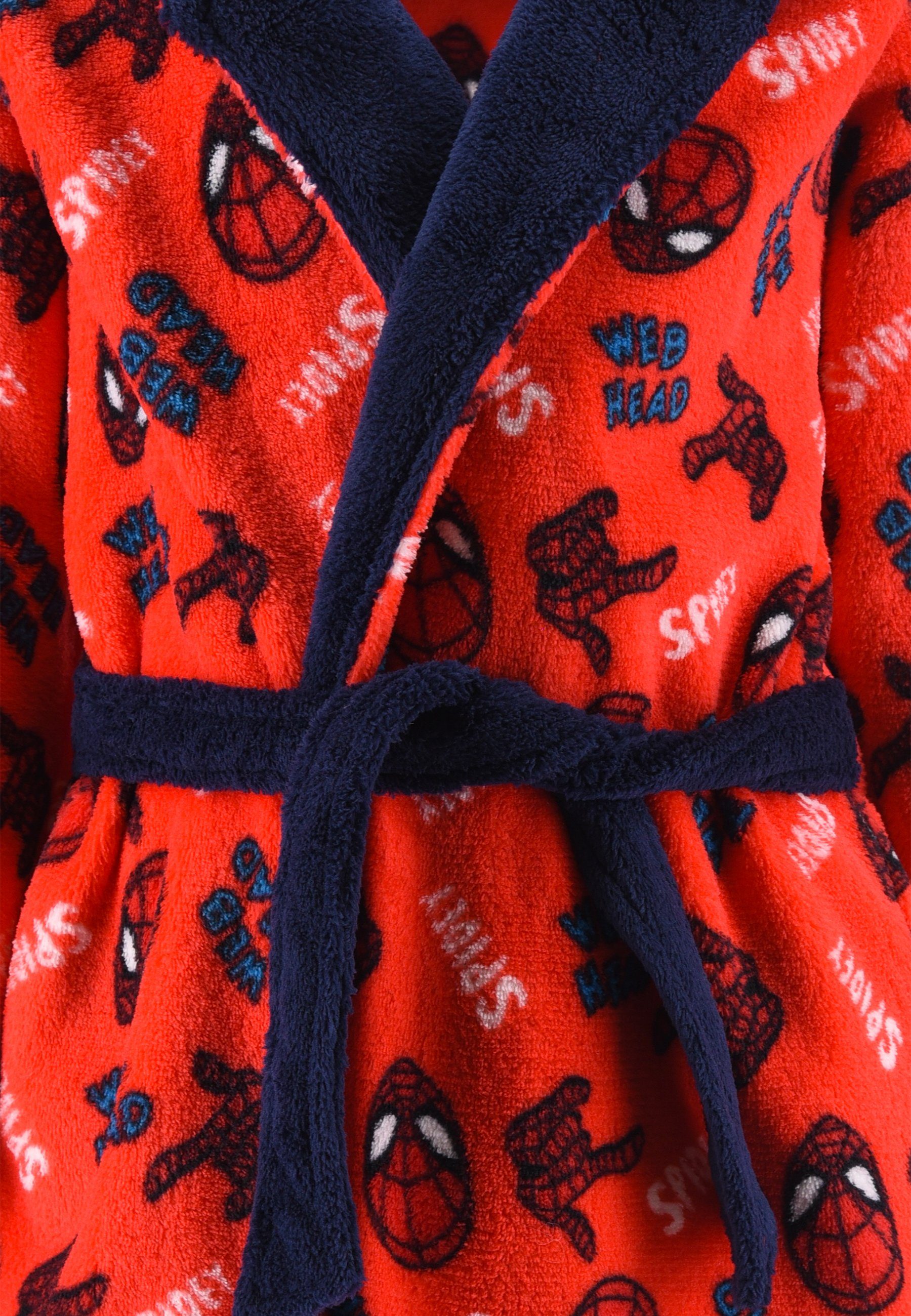 Spiderman Kinderbademantel Jungen Bademantel langarm Morgenmantel