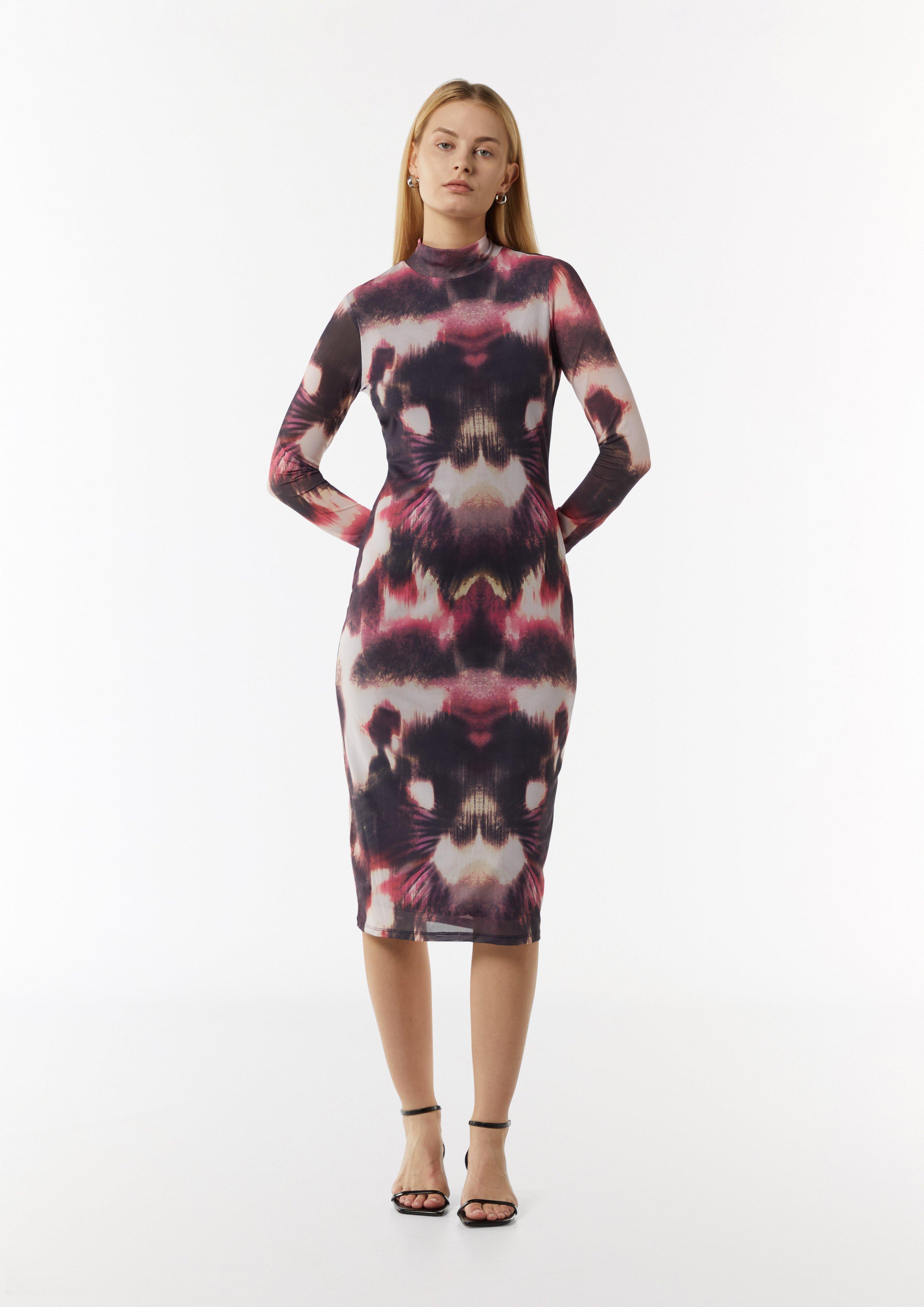 Modisches Midi-Kleid im Slim Fit - flieder