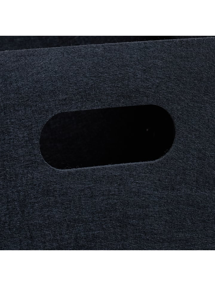 relaxdays 2 x Aufbewahrungsbox in Schwarz - (B)30 x (H)30 x (T)30 cm günstig kaufen onesize