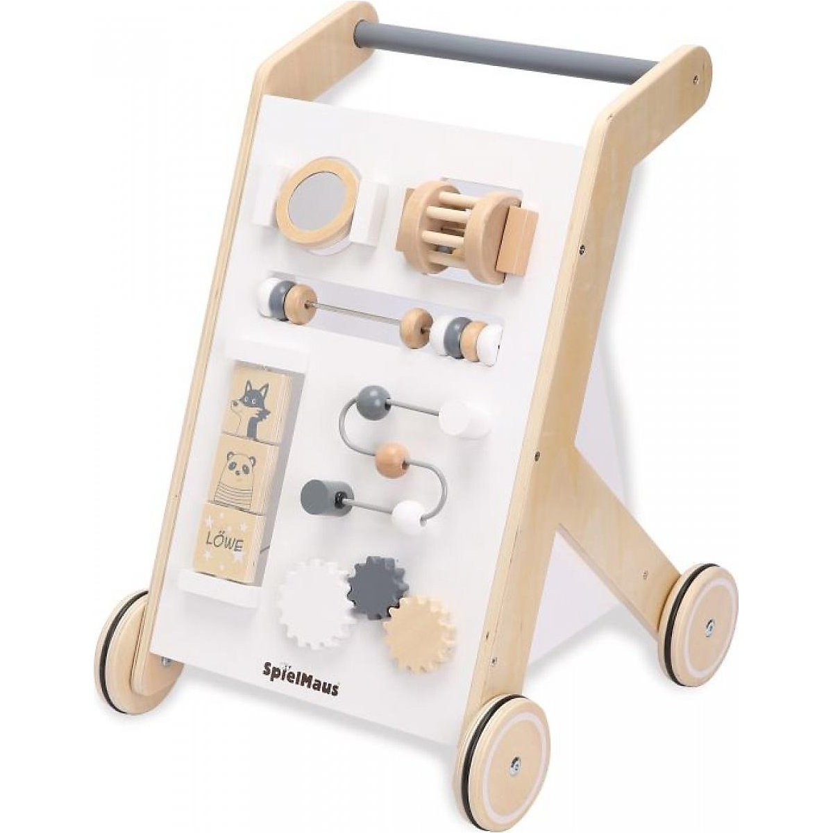 SpielMaus Holz Spiel-und Lauflernwagen