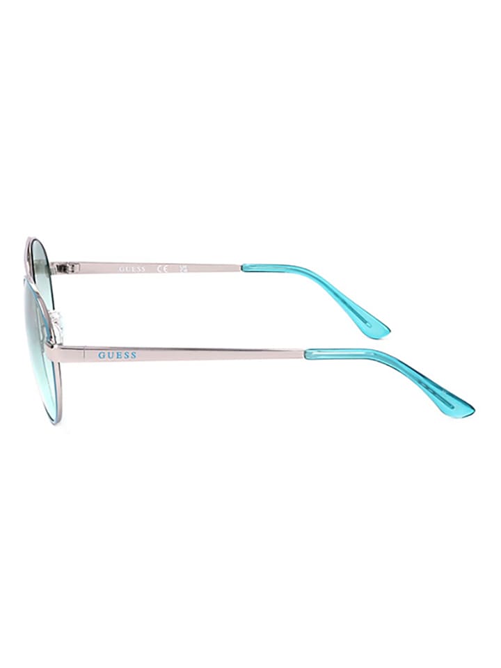 Guess Damen-Sonnenbrille in Silber-Türkis/ Hellblau günstig kaufen 53
