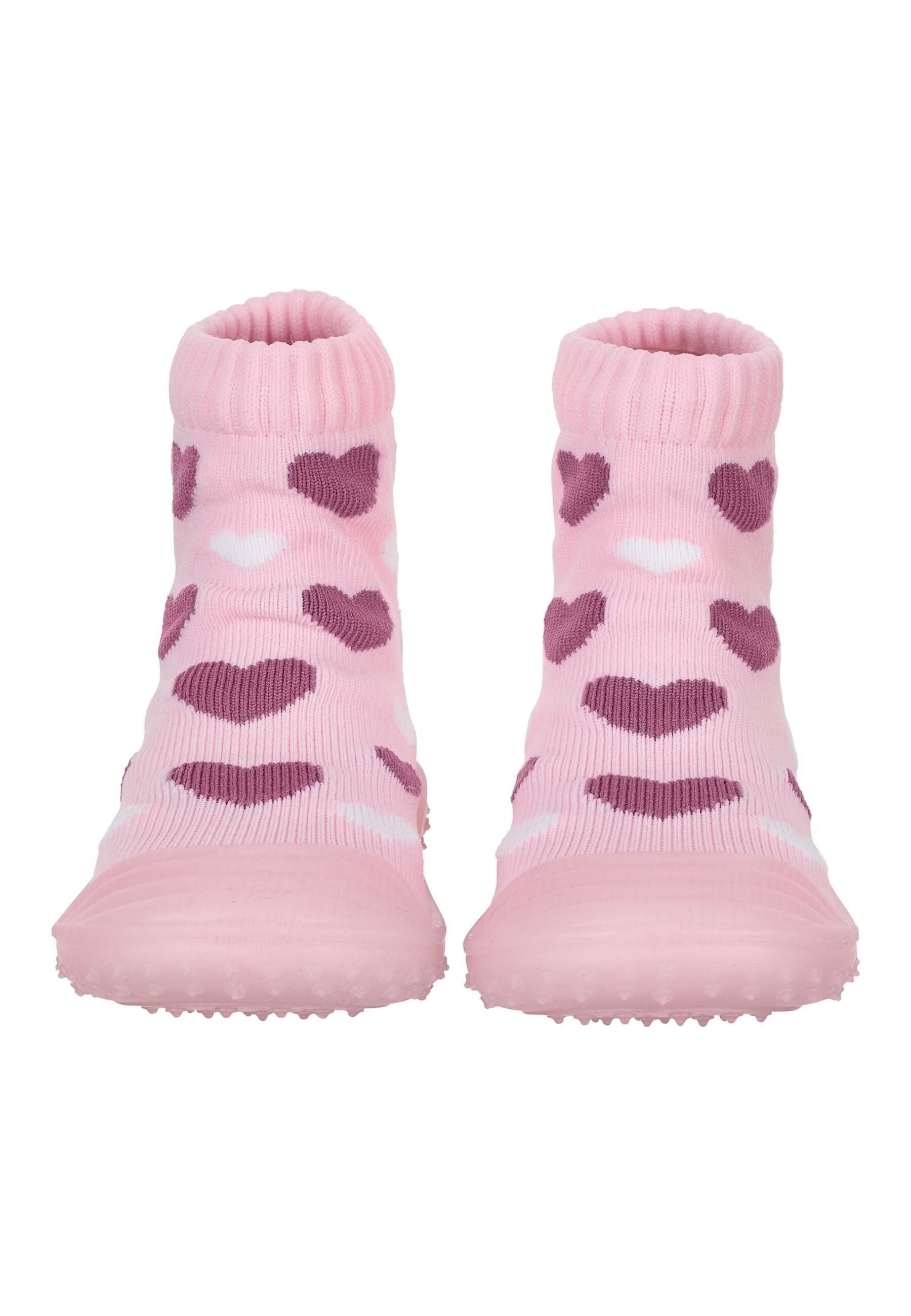 Sterntaler® Basicsocken Adventure-Socks Herzen (Fliesensocken mit Anti-Rutsch-Sohle und süßen Motiven) Rutschsocken mit Vollplüsch im Sohlenbereich, ABS- Söckchen