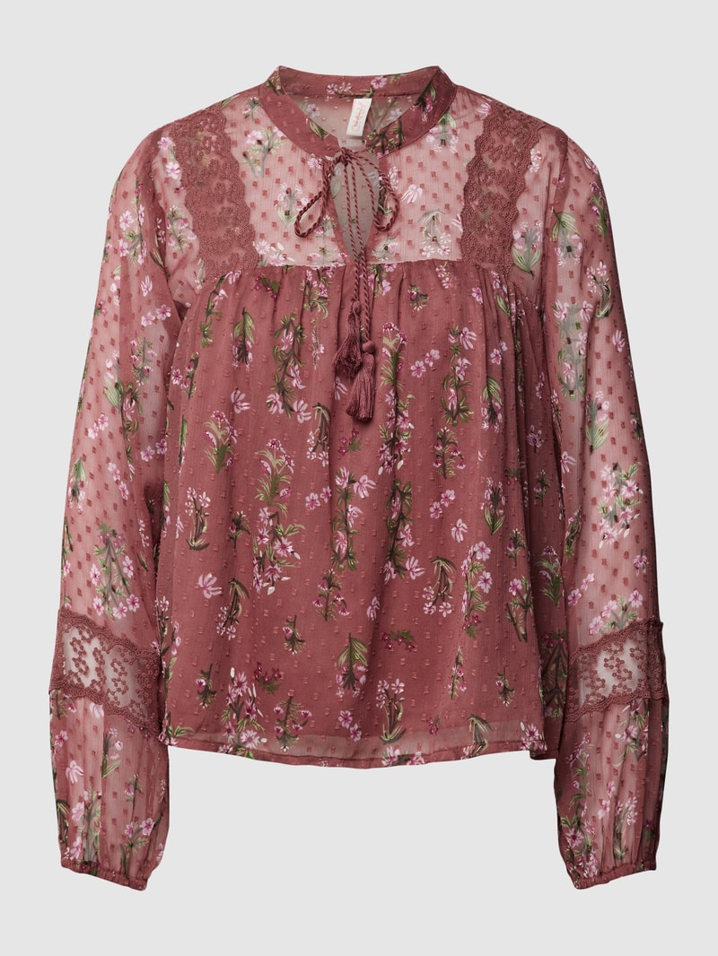 Bluse mit Schlüsselloch-Ausschnitt Modell 'TESSA ELIZA' in rosa
