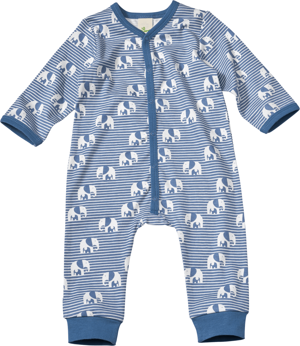 Schlafanzug mit Elefanten-Muster, blau, Gr. 74/80, 1 St