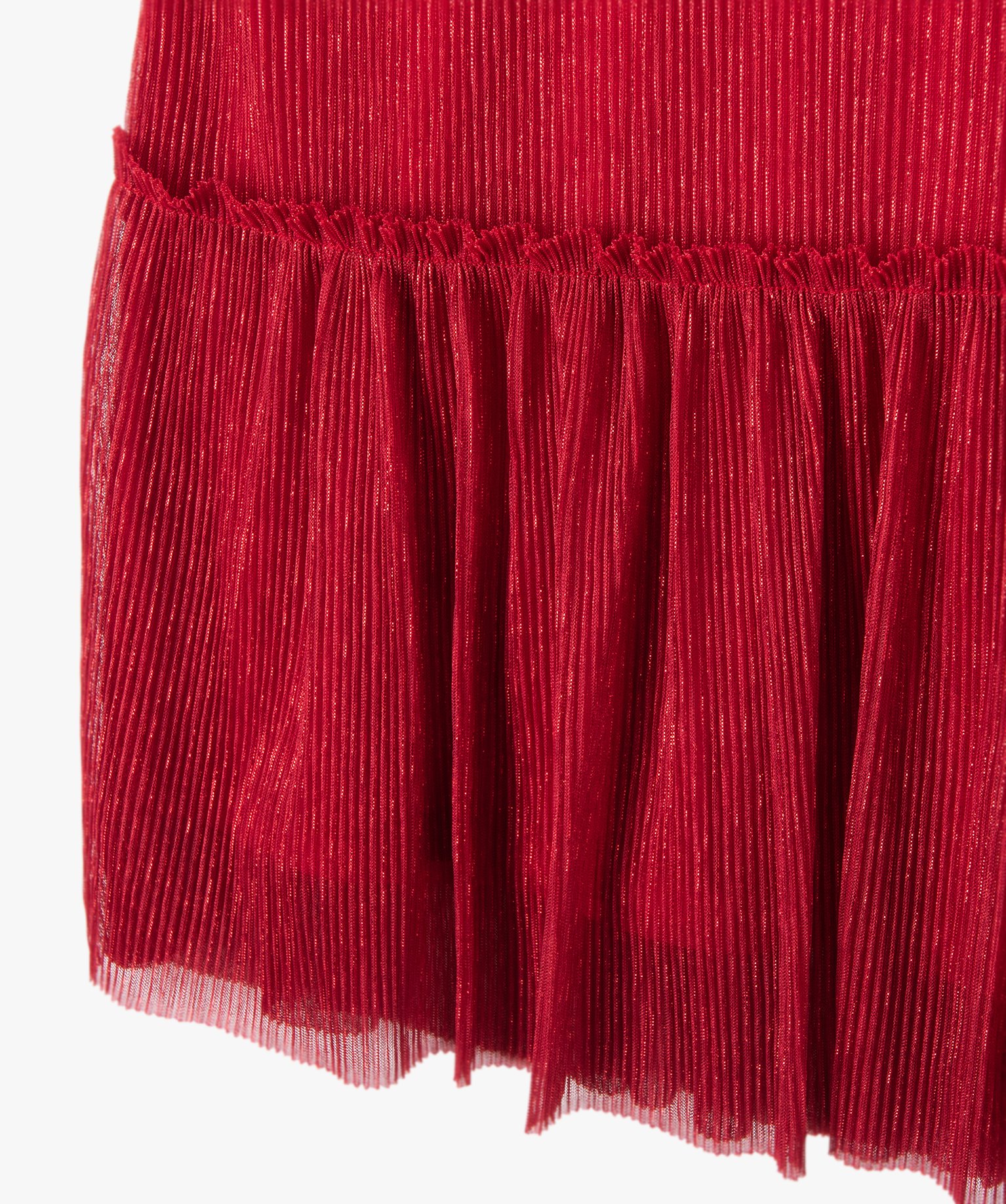 Robe fille scintillante avec volant dans le bas rouge | GEMO
