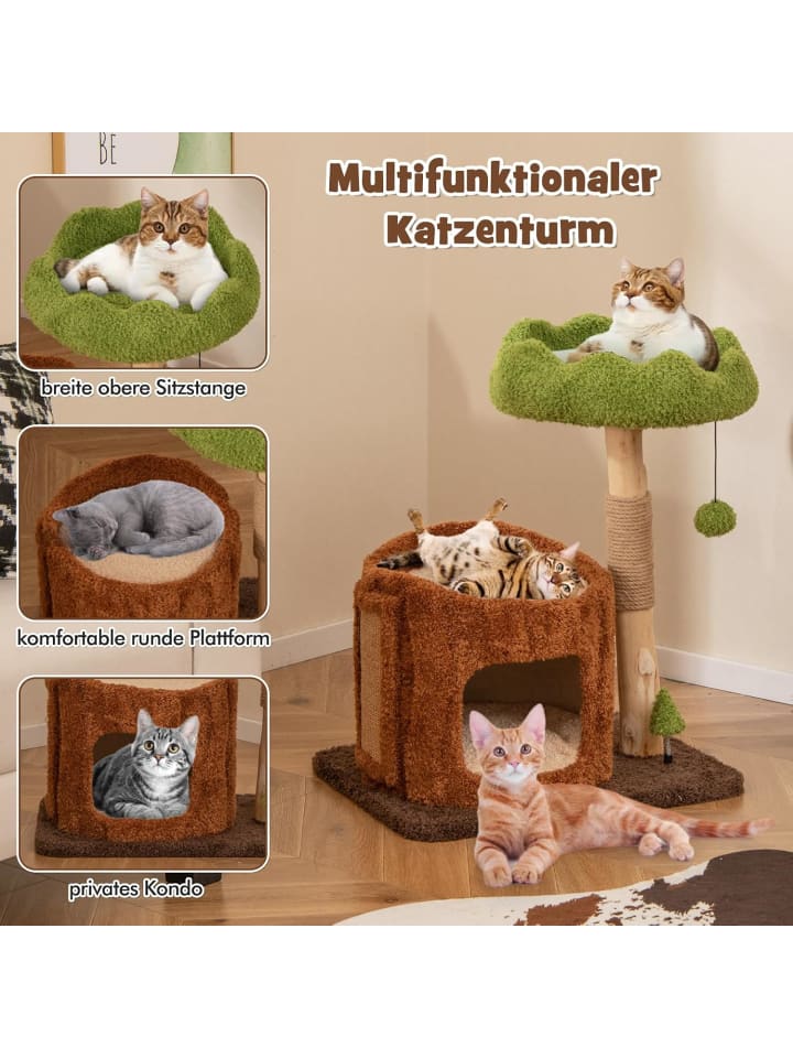 COSTWAY Kratzbaum Katzen pflanzenförmig in Braun günstig kaufen onesize