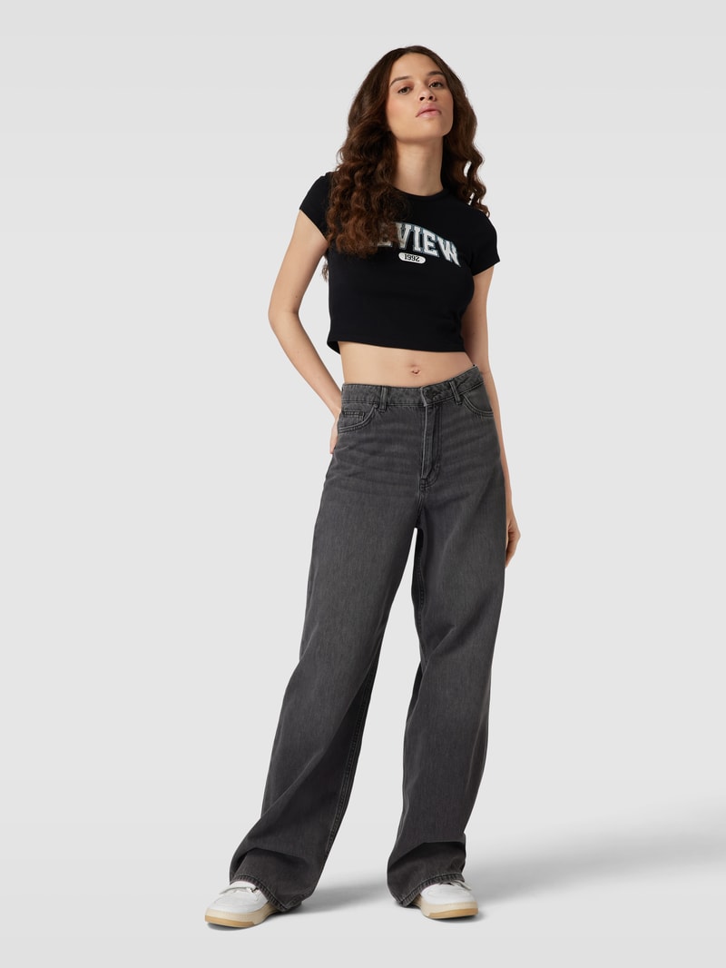 Loose Fit Jeans aus reiner Baumwolle in schwarz
