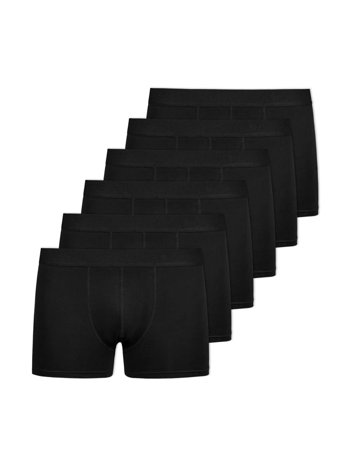 SNOCKS Boxershorts ohne Logo aus Bio-Baumwolle 6 Stück in Schwarz günstig kaufen