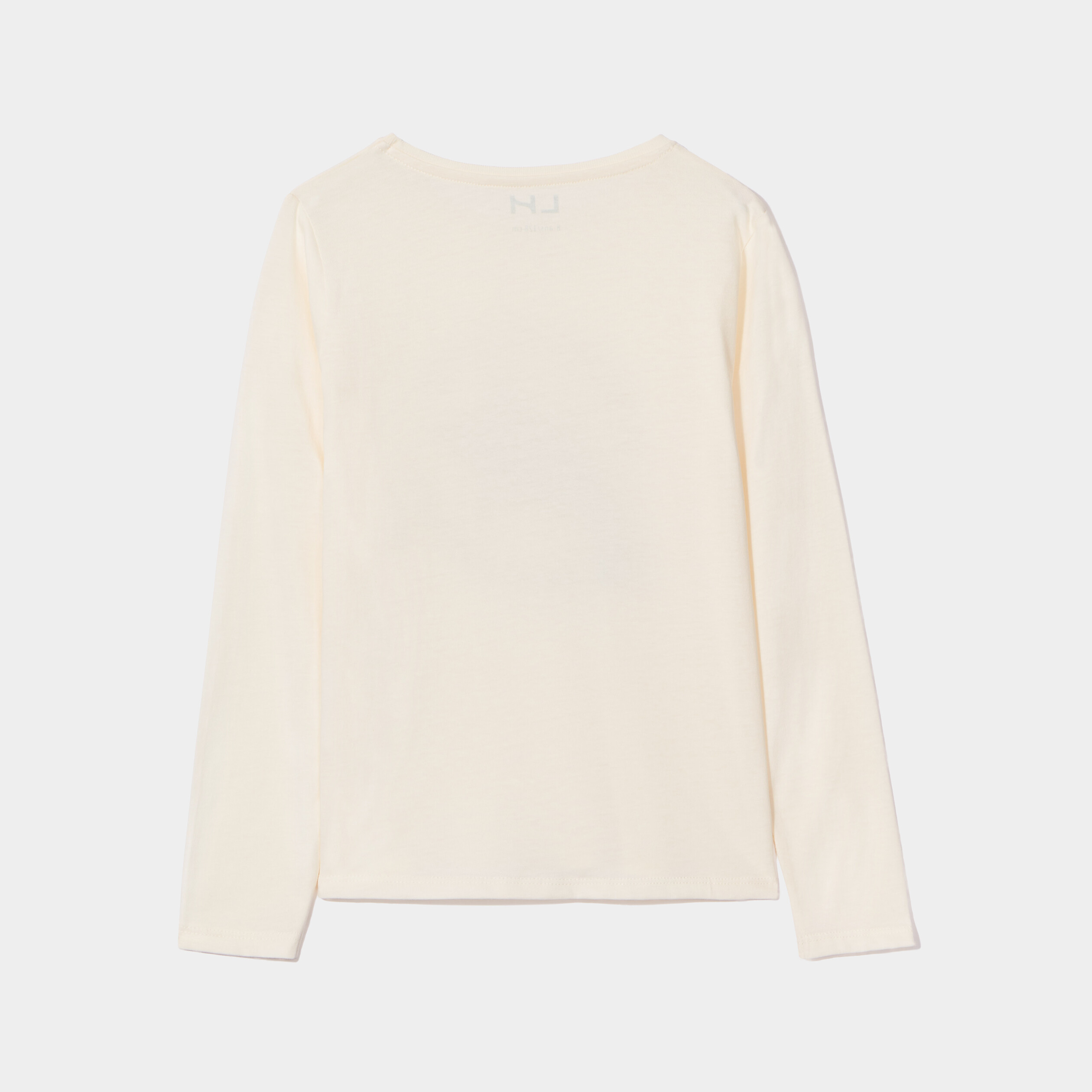 T-shirt manches longues print paillettes creme fille | La Halle