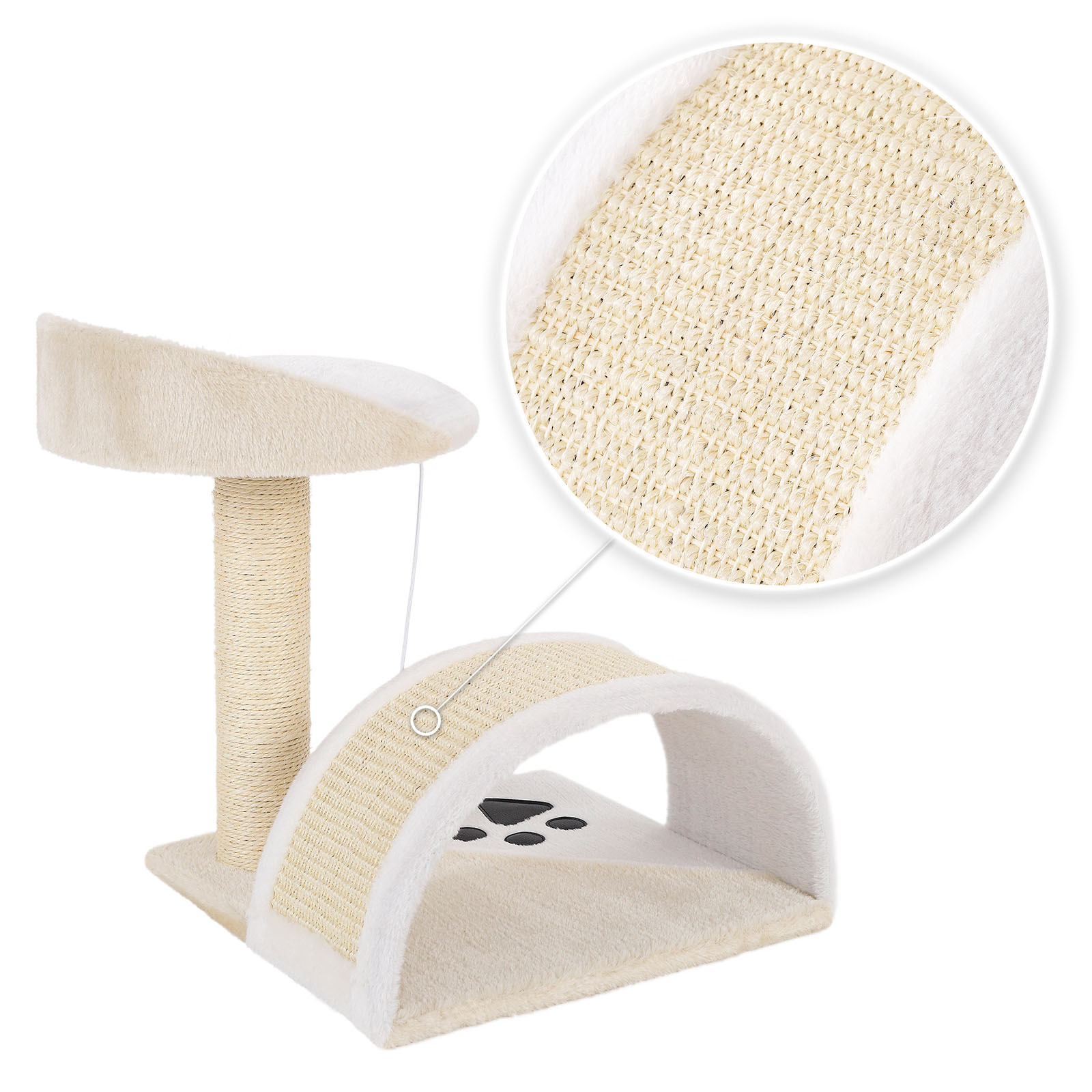 Lionto Kratzbäume Lionto Kratzbaum Höhe 43 cm weiß/ beige