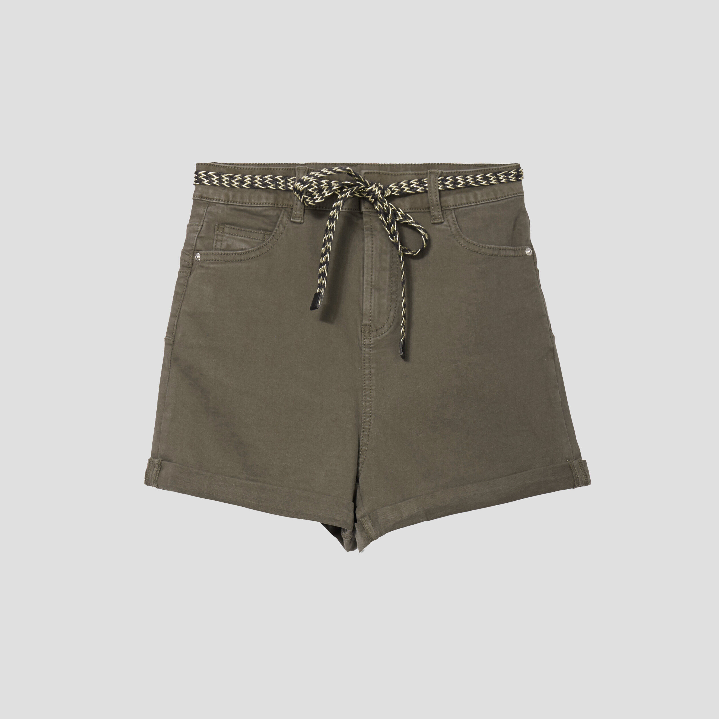 Short ajusté push-up vert kaki femme | Cache Cache