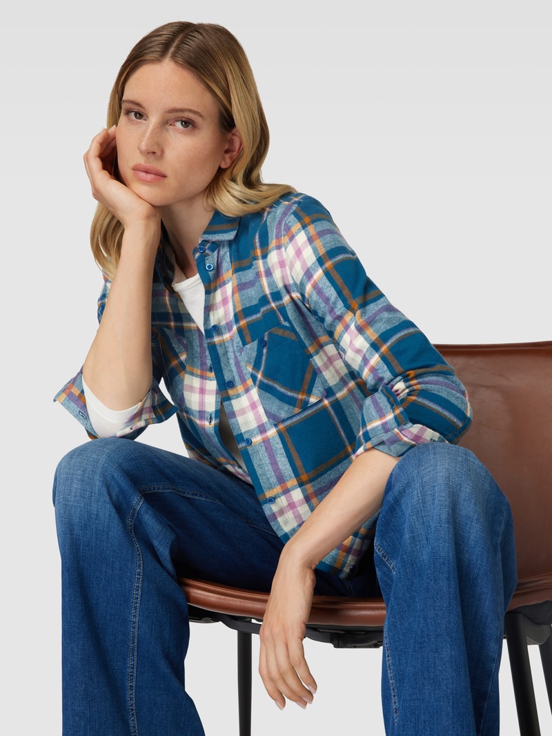 Flanellbluse mit Brusttaschen in senfgelb