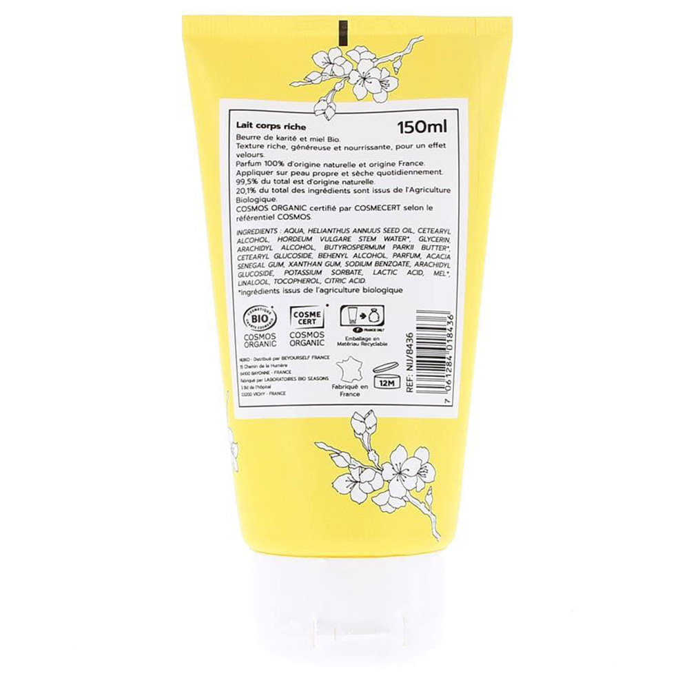 nijiko Lait Corps Bio Nourrissant Miel & Karité Crème et lait hydratants