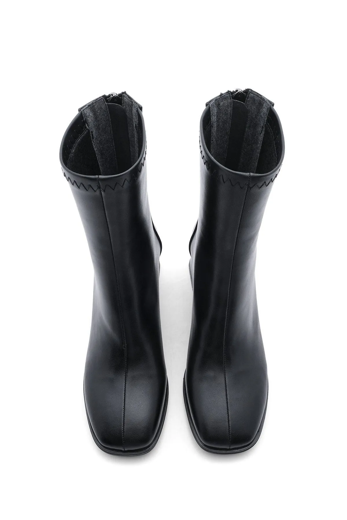 Marjin  Damenstiefel mit Absatz Blunt Toe Back Zipper Nayis schwarz
