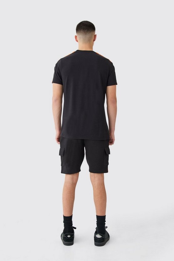 Slim mittellange Man Colorblock Shorts