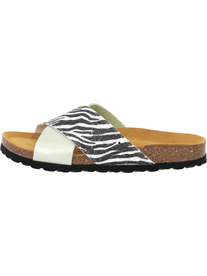 palado Pantoletten in grün zebra glitzer günstig kaufen