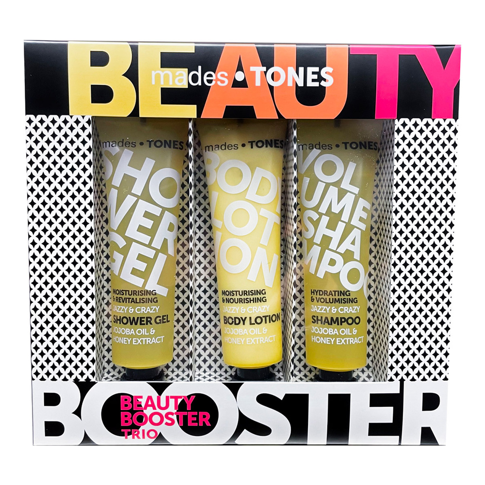 mades cosmetics JAZZY & CRAZY coffret gel douche | lotion pour le corps |shampoing volumateur