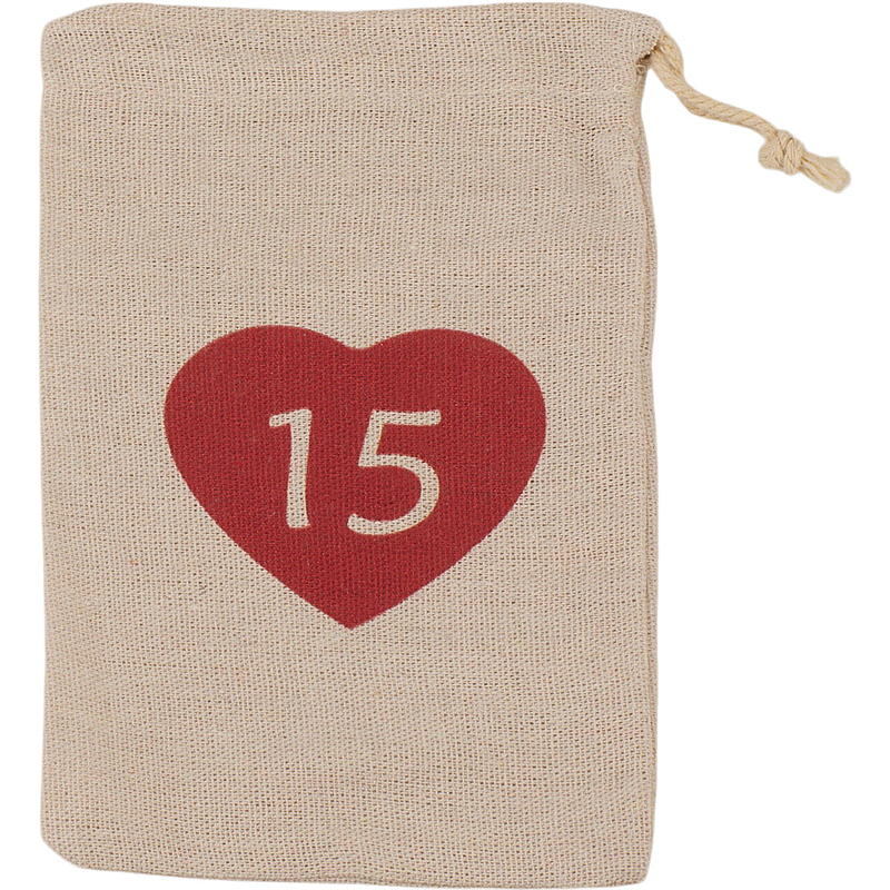Home Kalenderposer 12x20 cm 1-24 stoff m/hjerte