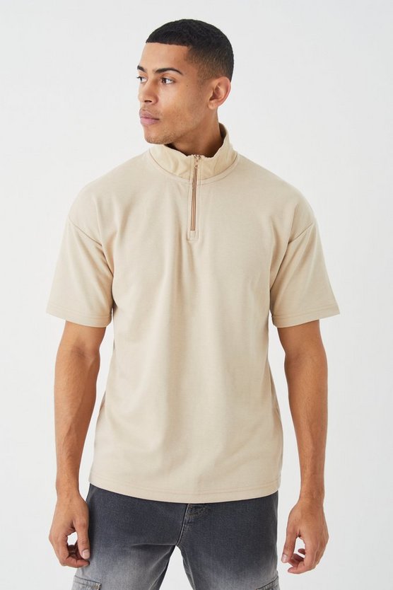 Lockeres Poloshirt mit Trichterkragen