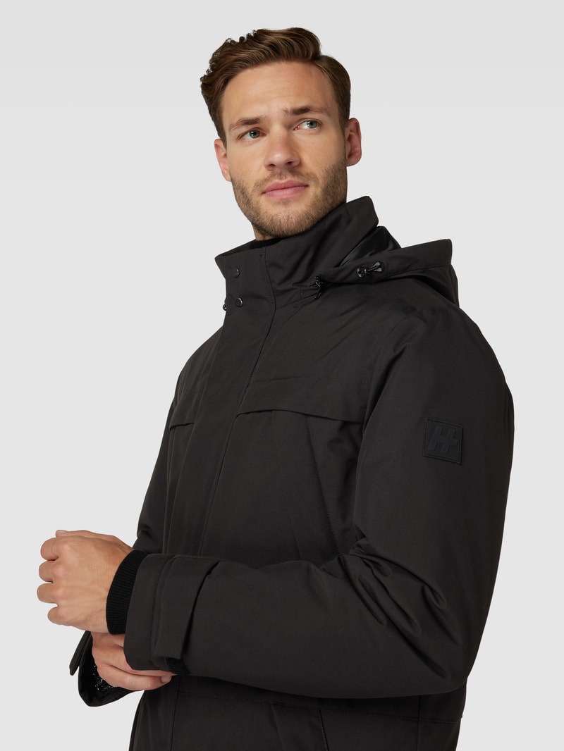 Jacke mit verdecktem Reißverschluss Modell 'LUXURY ESCAPE' in schwarz