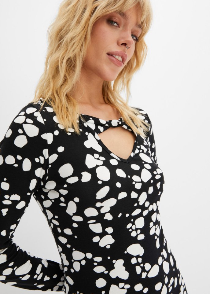 Asymmetrisches Midikleid mit Cut-Out