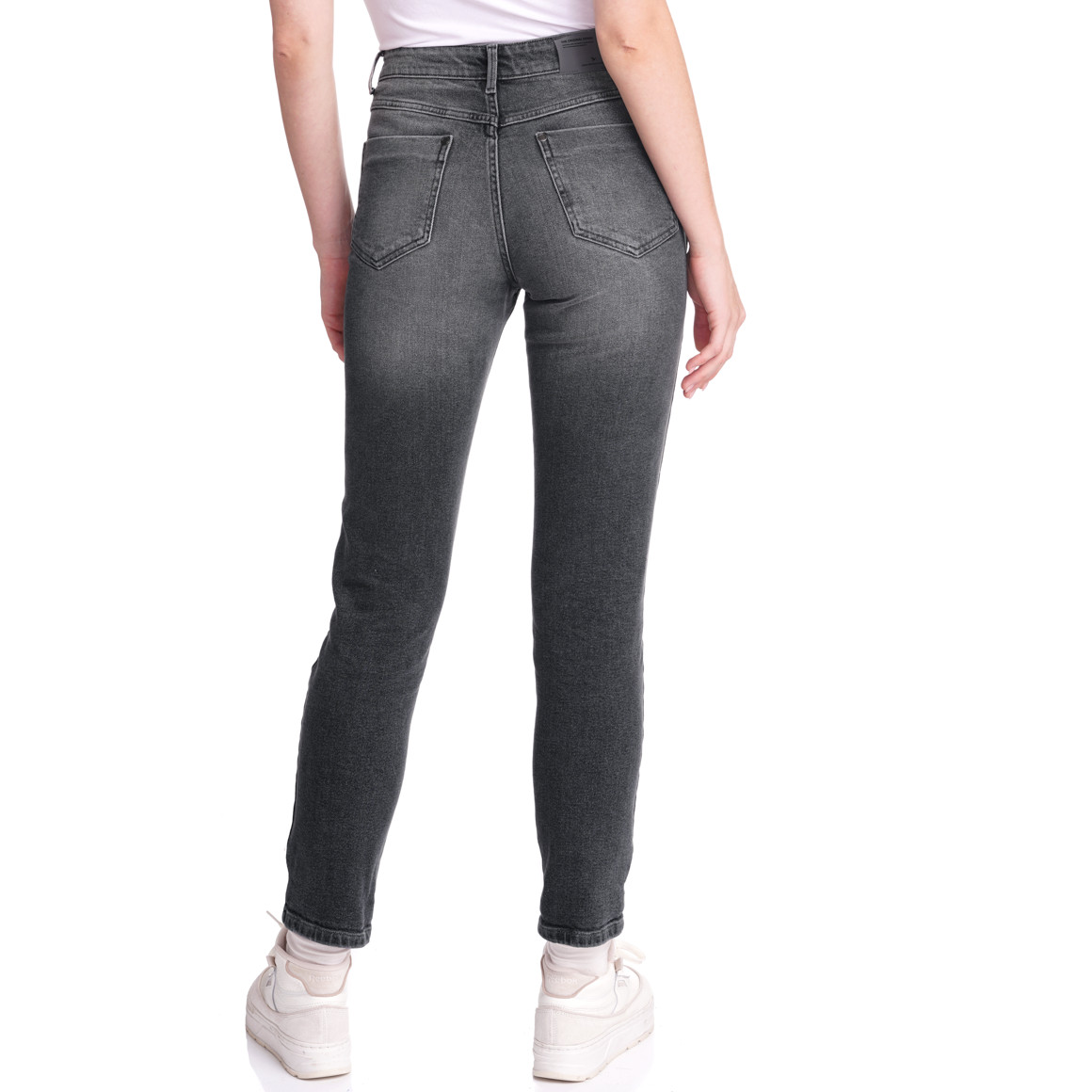 Damen Mom-Jeans mit Used-Waschung
