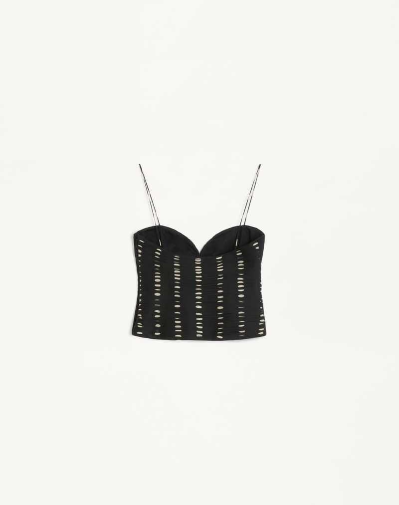 Top Plusdepois em chiffon estampado