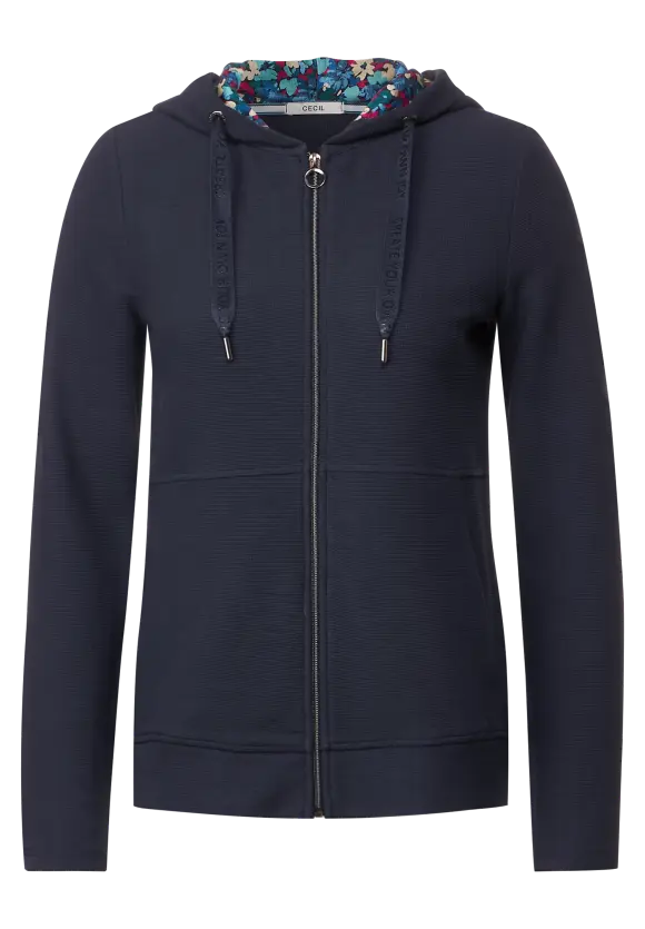 CECIL Sweatjacke mit Print Kapuze