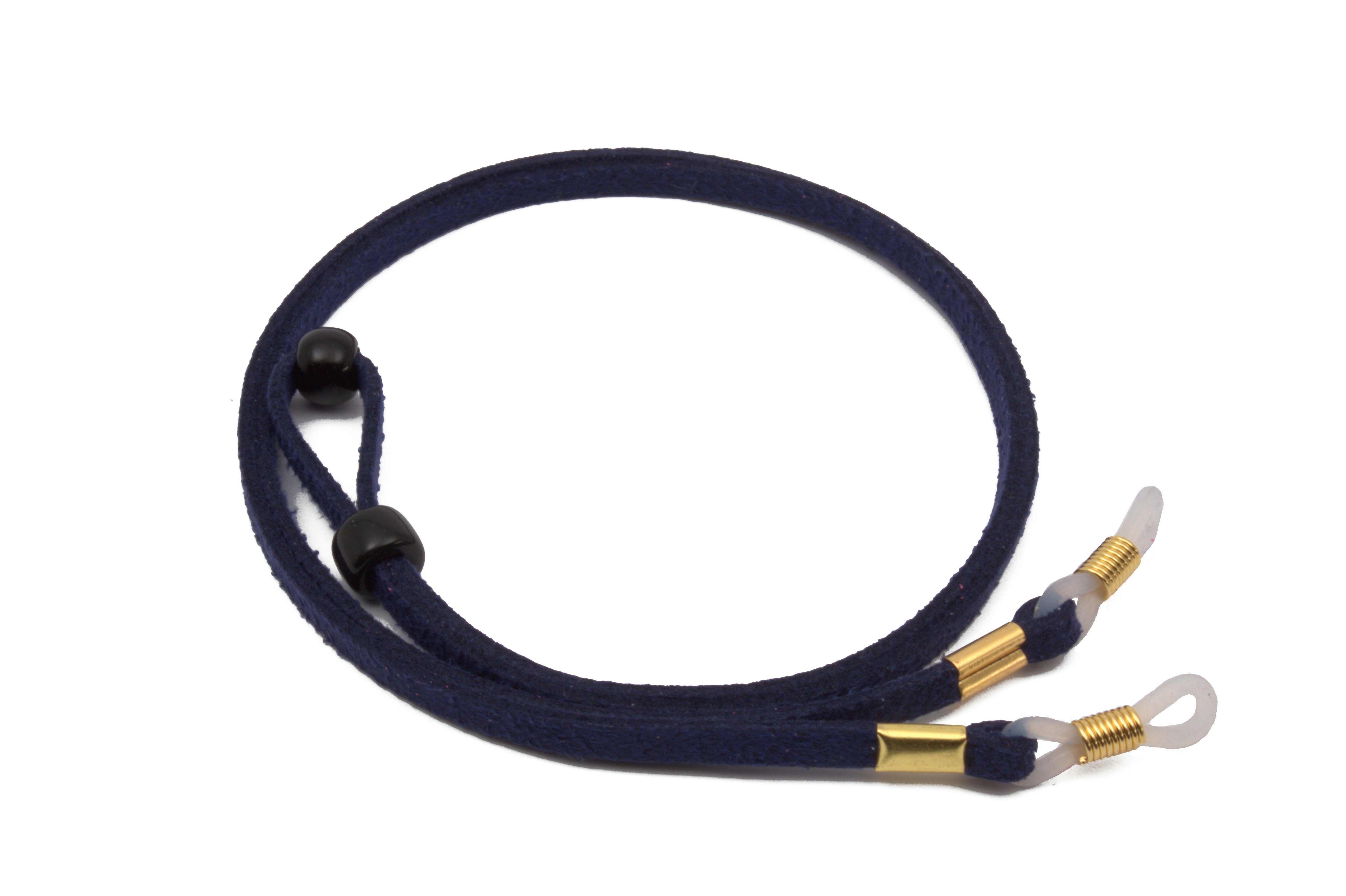 GERNEO Brillenband GERNEO® - Kuba – retro Brillenband Wildlederoptik - Unisex, PU Brillenkordel für Sonnenbrillen & Lesebrillen – Halterungen gold