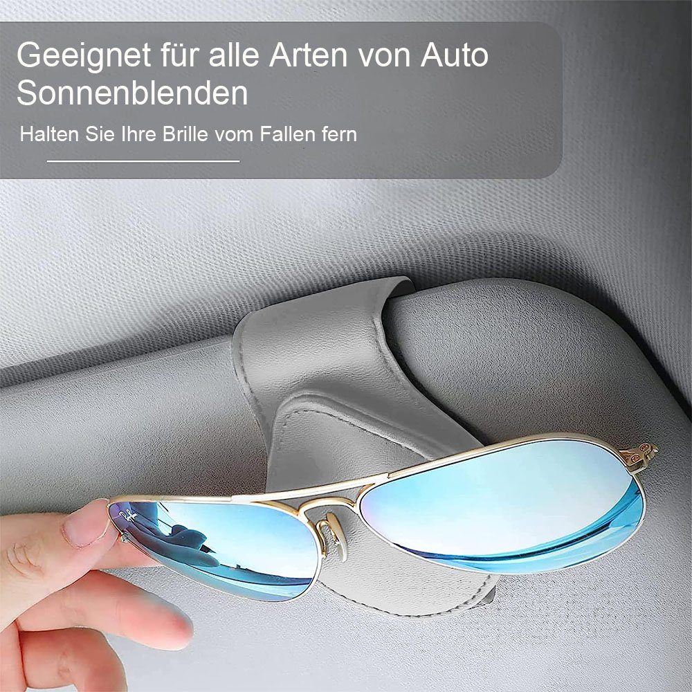 TUABUR Gläserhalter Auto-Brillen, Auto-Leder, 2er-Pack Sonnenblenden, Geschenke