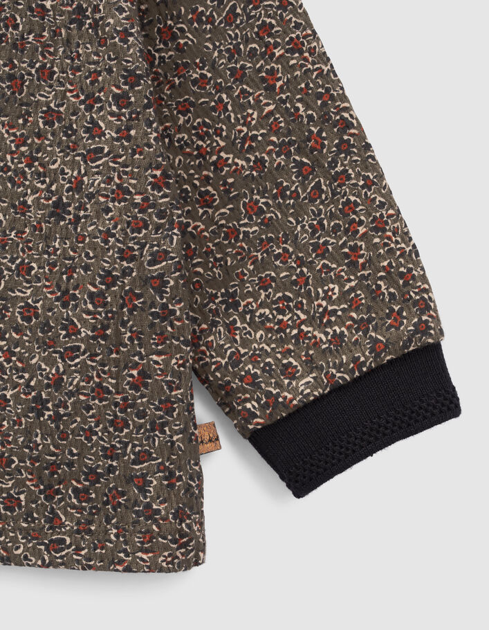 Blouse kaki imprimé léopard floral bébé fille