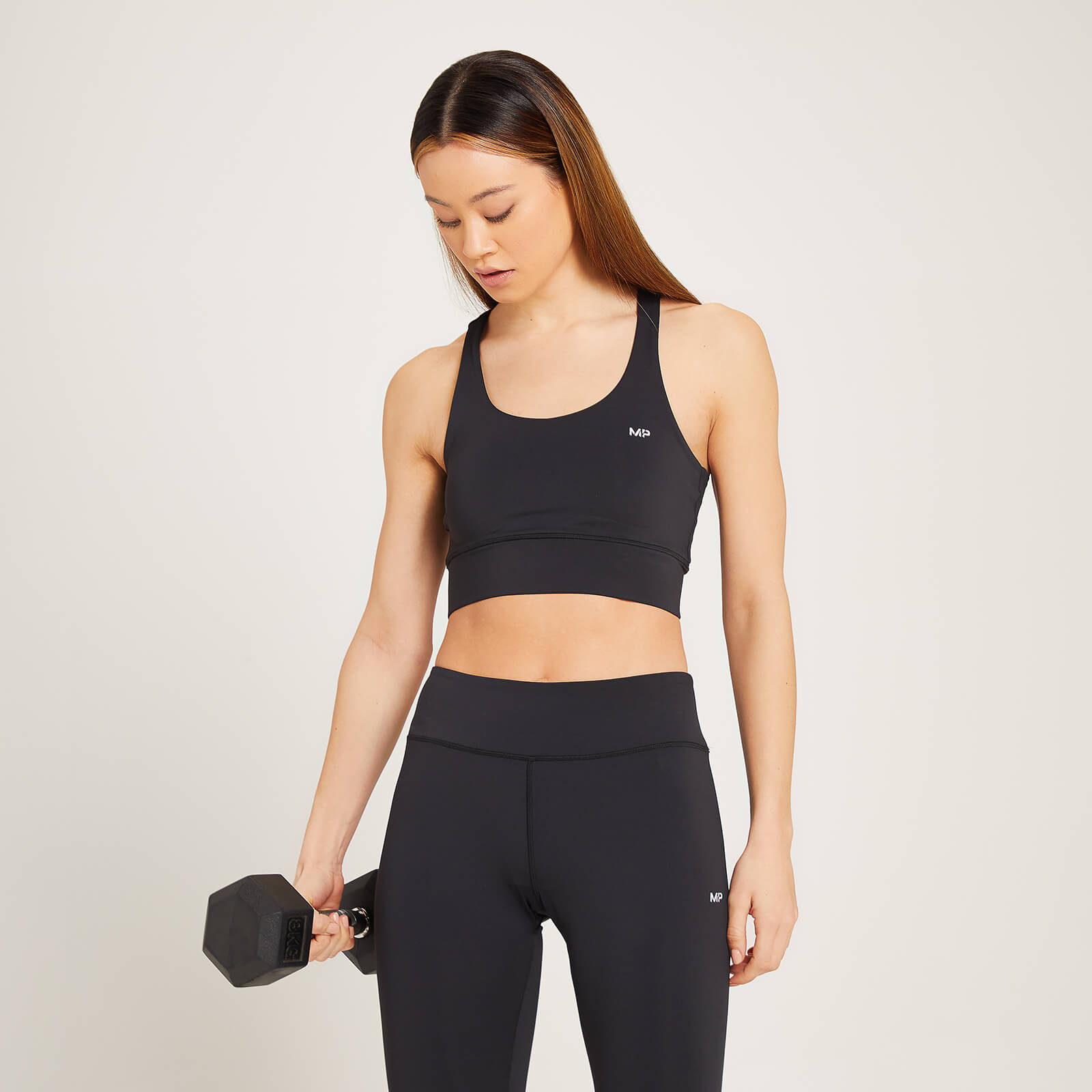 Brassière d’entraînement MP Linear Mark pour femmes – Noir