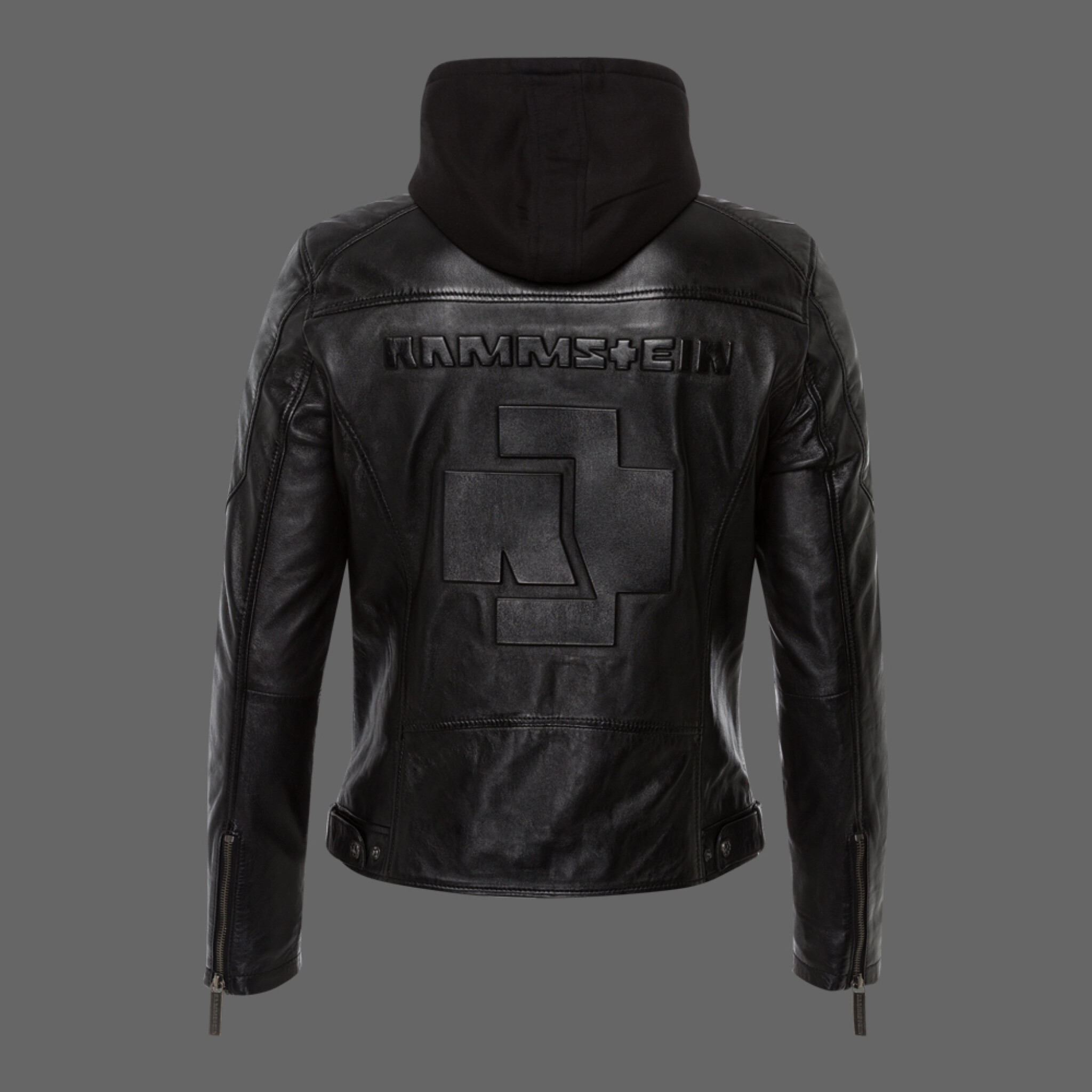 Lederjacke ”Logo” mit Kapuze