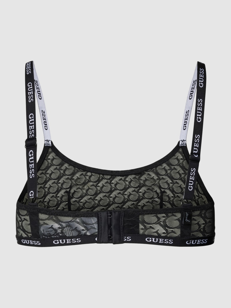 Bralette mit Logo-Muster Modell 'EDYTHA' in schwarz