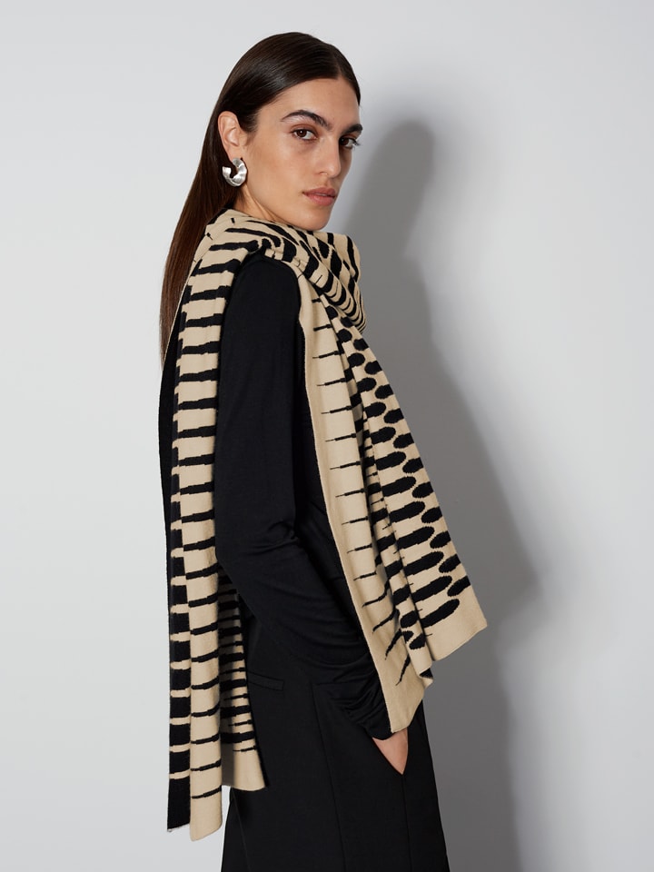 Someday Schal in Beige/ Schwarz - (L)202 x (B)57 cm günstig kaufen onesize
