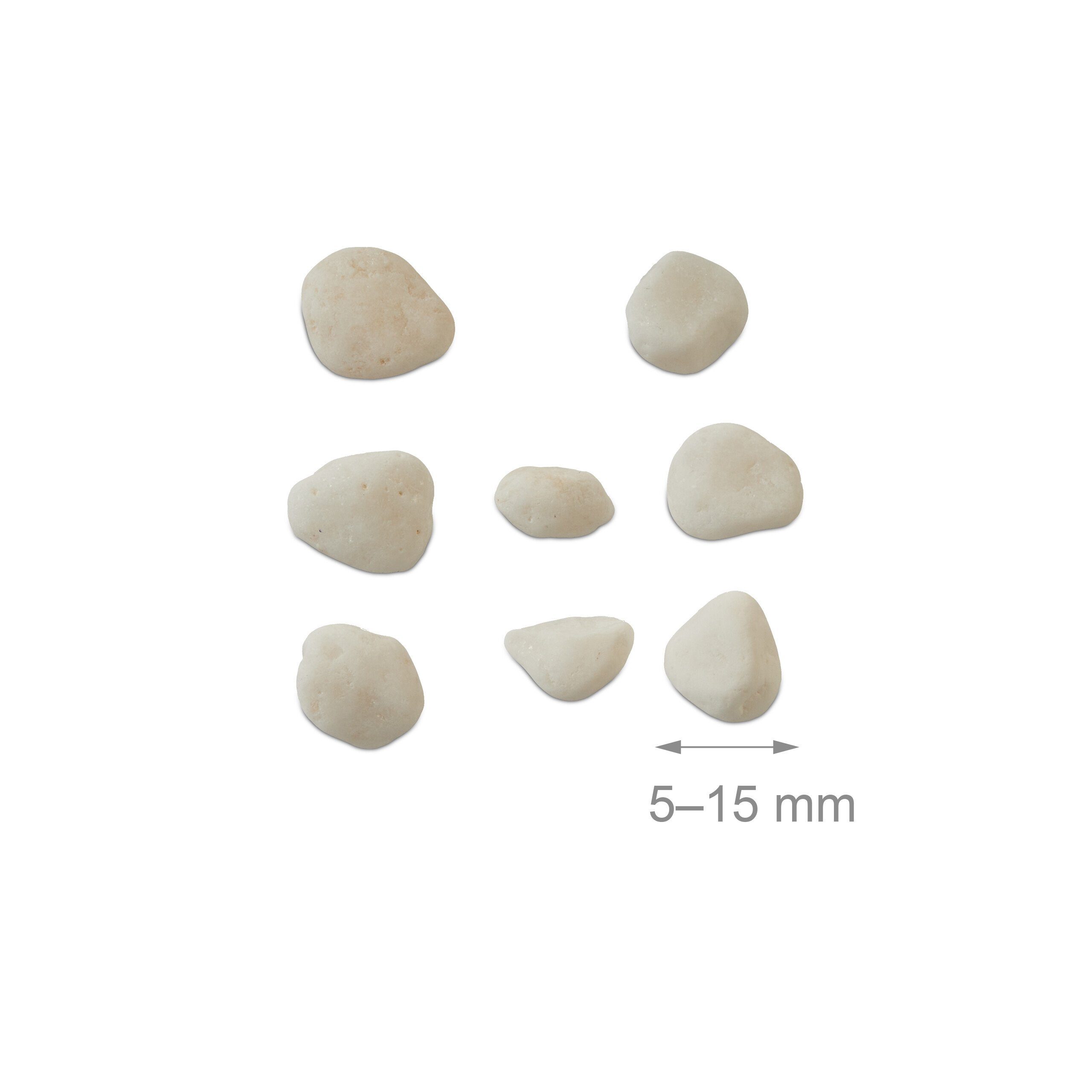 relaxdays Dekosteine Marmorkies weiß 5-15 mm