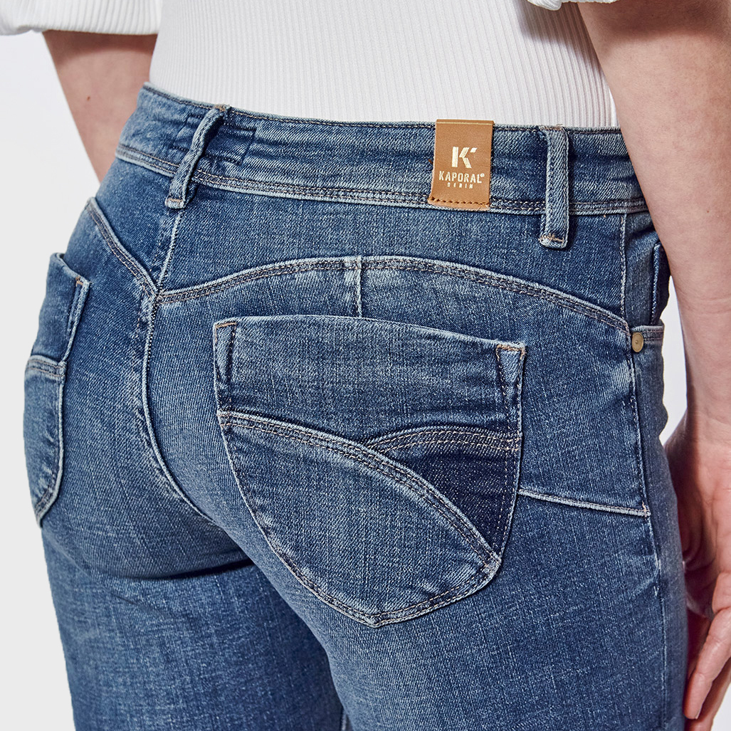FLORR  Jean slim femme bleu délavé