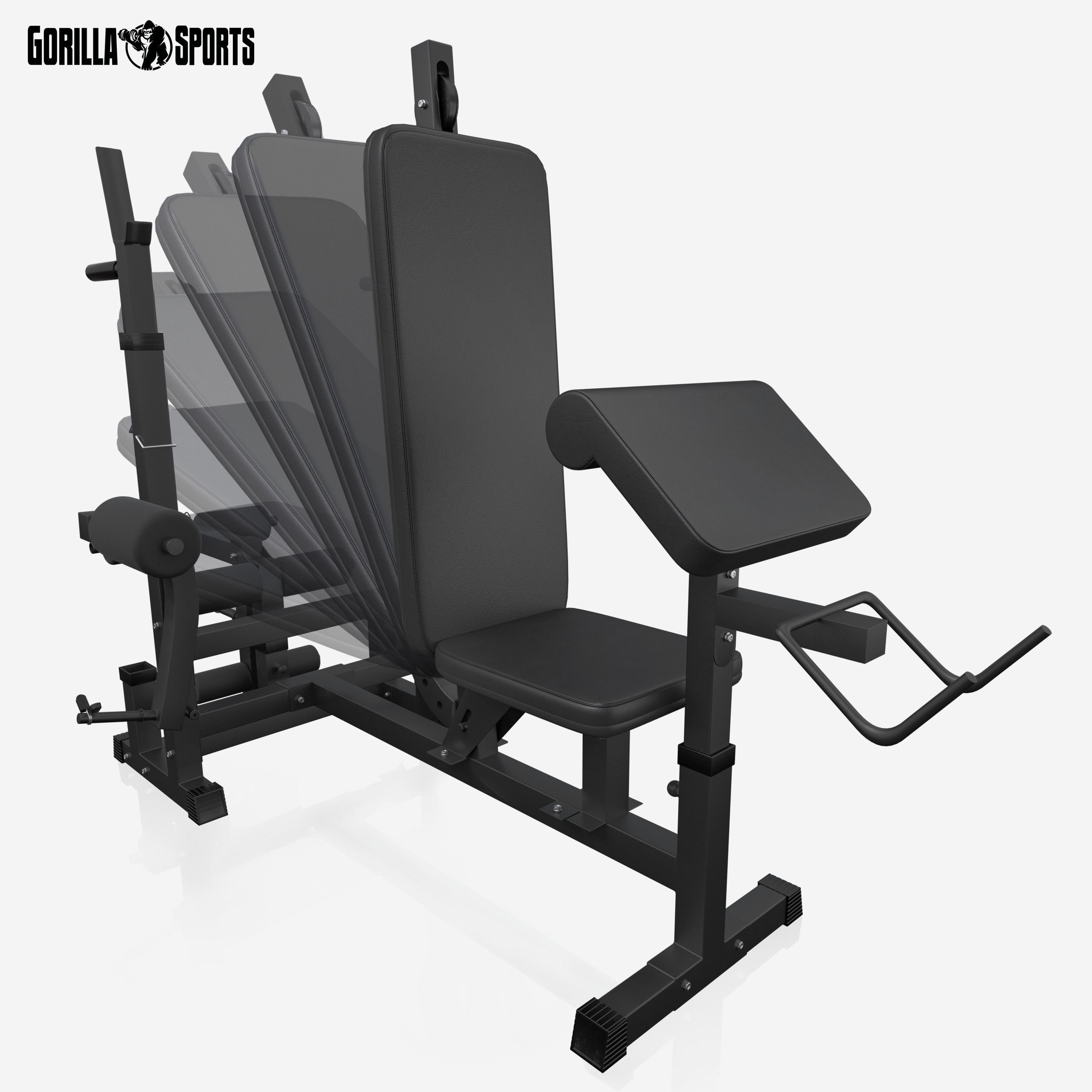 GORILLA SPORTS Kraftstation Hantelbank - Hantelset 100 kg, Ablage, Verstellbar - Trainingsbank