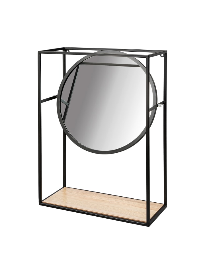 Creativ home Deko-Wandregal mit Spiegel in schwarz günstig kaufen onesize
