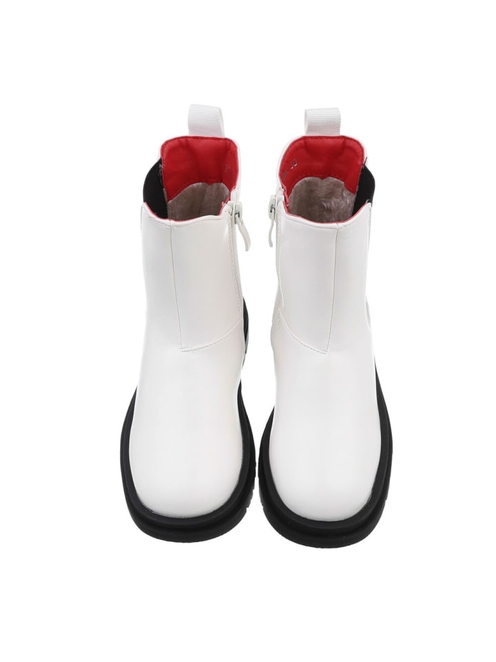 Ital-Design Stiefelette in Weiß und Schwarz günstig kaufen 28