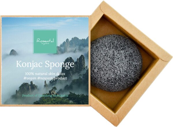 Rosental Organics Konjac Detox Bambuskohle Gesichtsschwamm