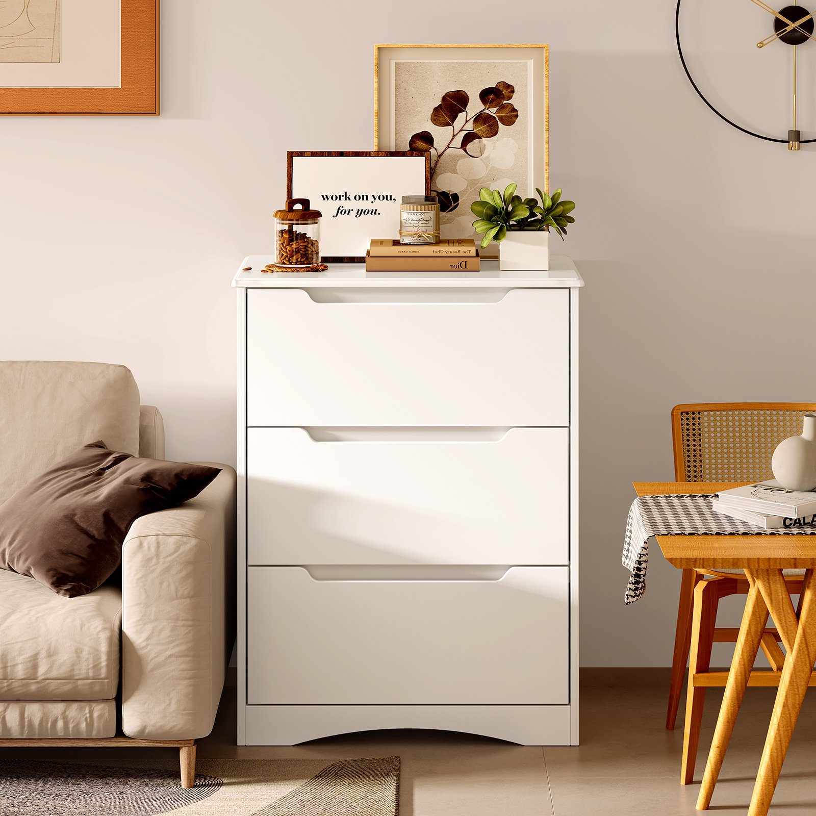 Bealife Schubkastenkommode Kommode, Schlafzimmer Flur, Schrank, Sideboard, Weiß