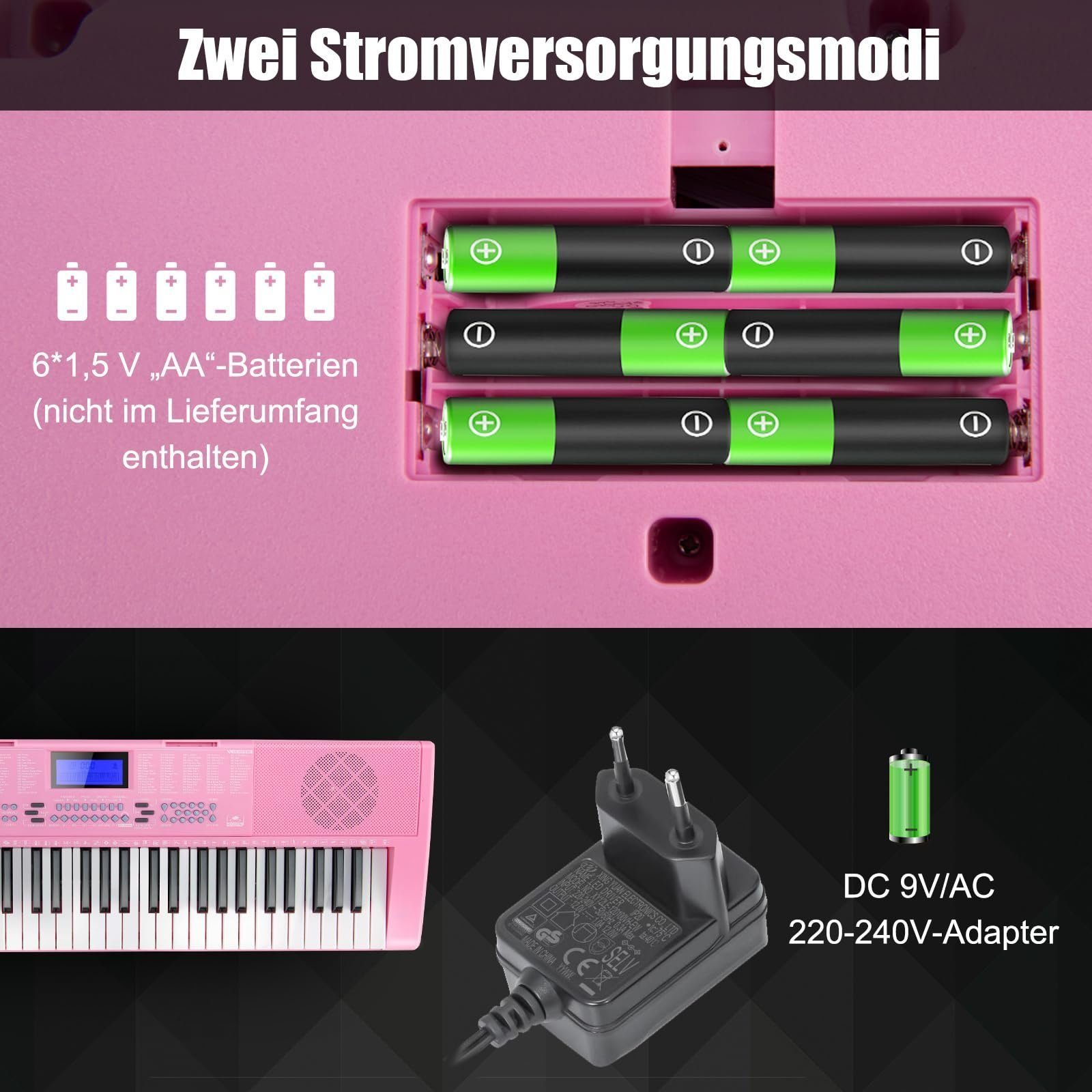 COSTWAY Home Keyboard, 61 Tastatur, mit 255 Rhythmen & Töne