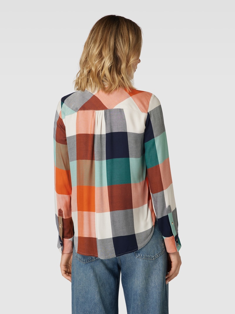 Hemdbluse aus Viskose mit grafischem Muster in petrol