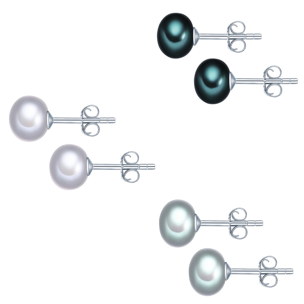 Valero Pearls Puce d'oreille en perle Perle de culture d'eau douce Perle de culture d'eau douce Boucles d'oreilles