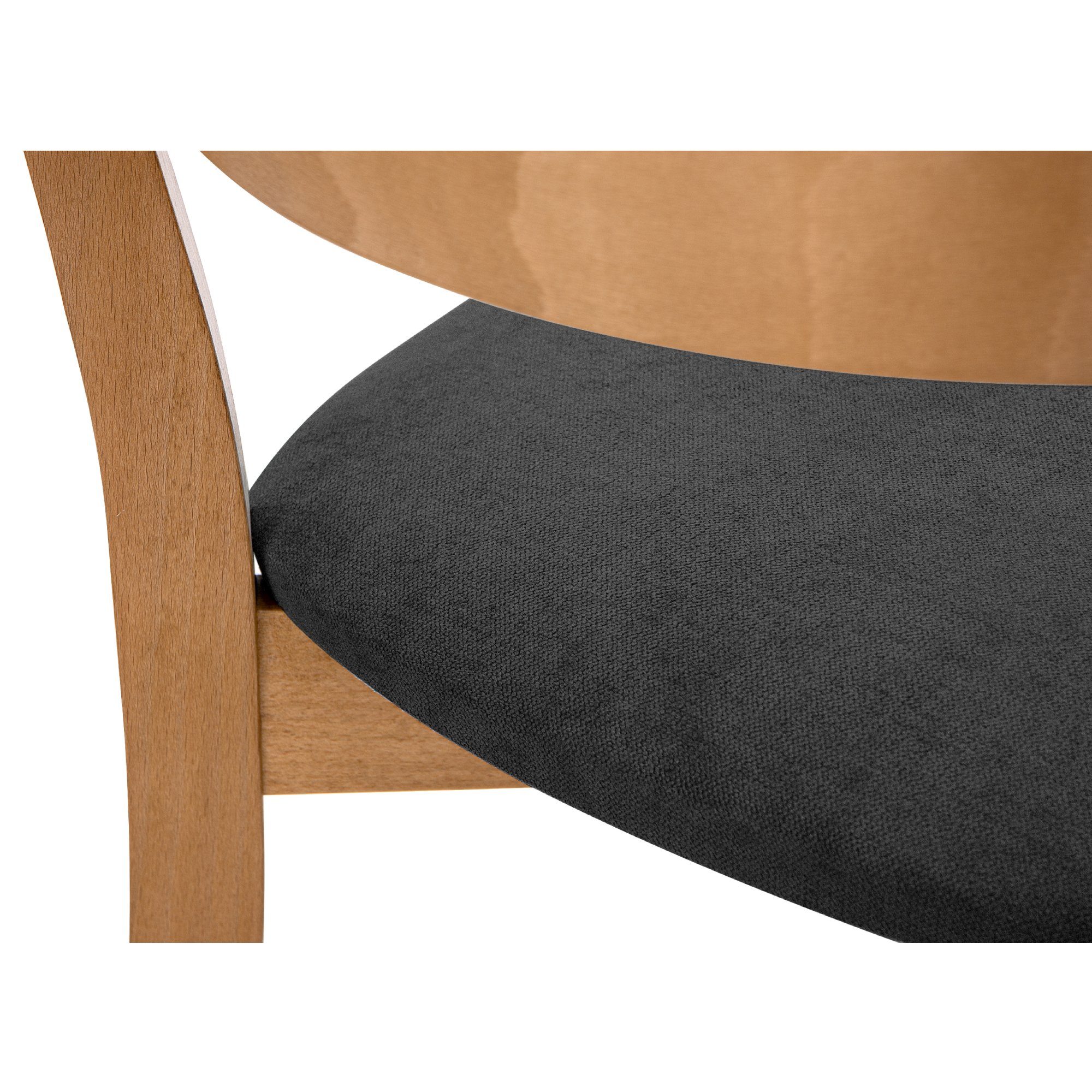 Konsimo Holzstuhl VINIS Wohnzimmerstühl Esszimmer Stühl Polsterstüh Küchenstühl Eiche (Esszimmerstühl, 1 St), Velours-Sitz, Gestell aus Massivholz
